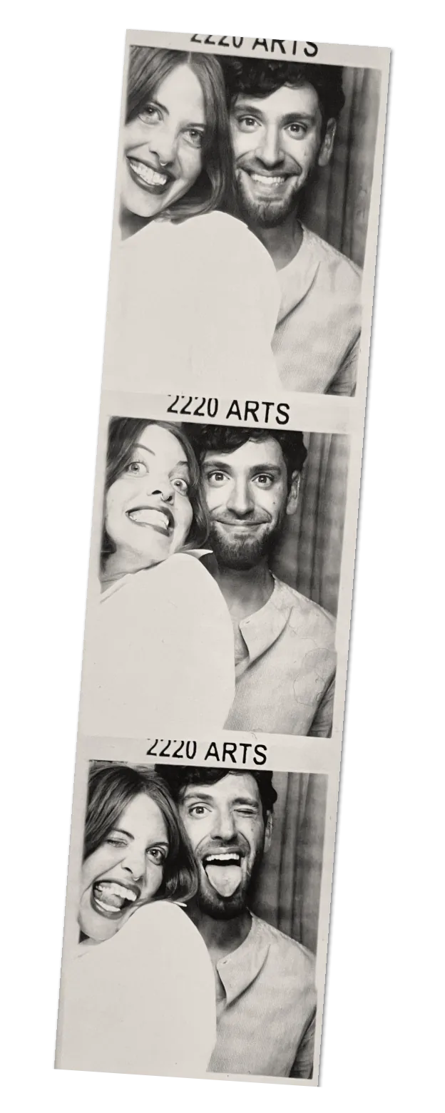 Alex and Hannah in a photobooth